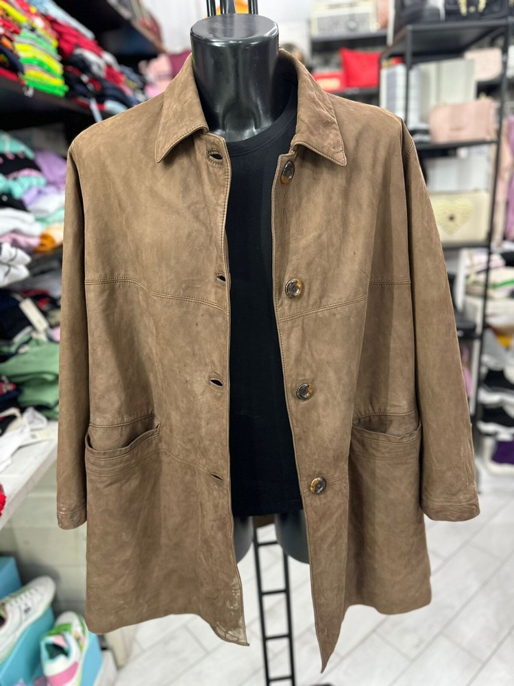 Leather Fashion Jacket in Real Leather Used Women Size 48 Brown LLV81