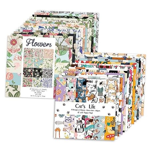48 Sheets 24 Designs Scrapbook Paper Pad, 6