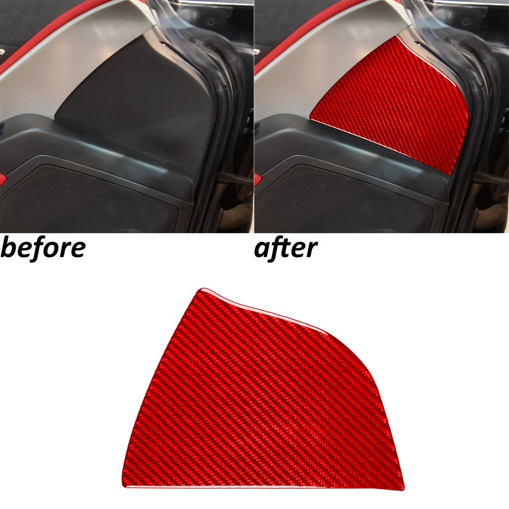 Red Carbon Fiber Interior Driver Side Door Panel Trim For Corvette C7 2014-2019