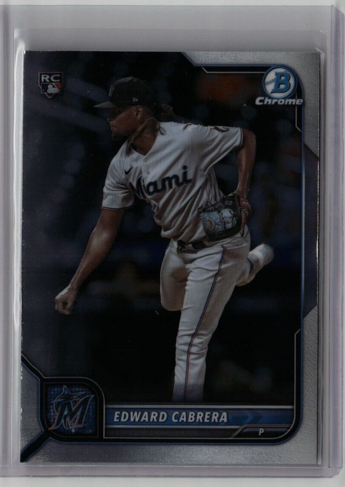 EDWARD CABRERA ROOKIE BOWMAN CHROME 2022 MLB MIAMI MARLINS RC #44 FREE SHIPPING