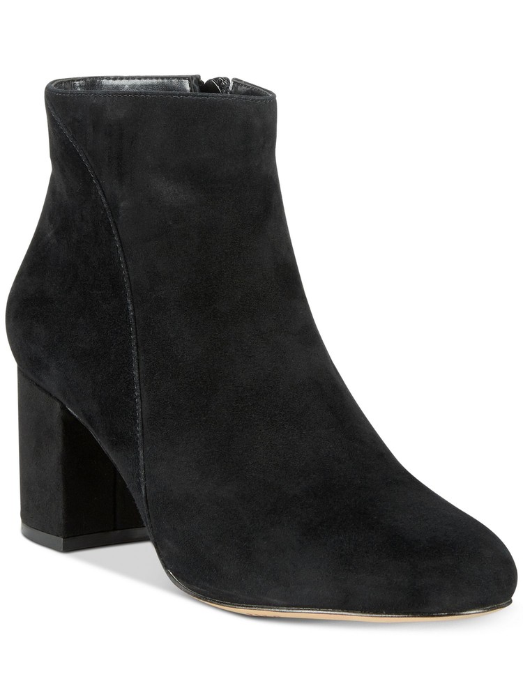 INC Womens Black Covered Heel Floriann Almond Block Heel Leather Booties 11 M