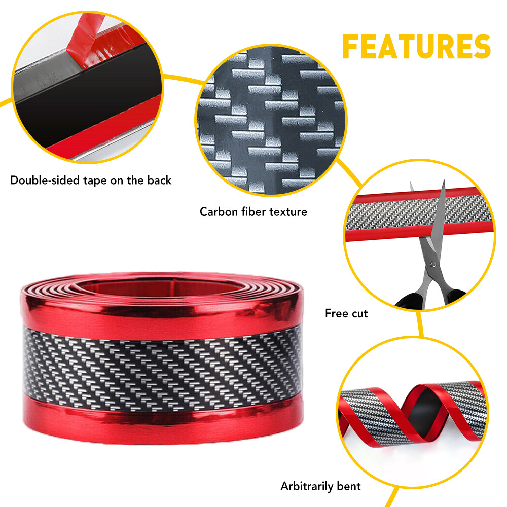 1/2set Carbon Fiber Car Sticker Waterproof Door Sill Anti Scratch Scuff Protecto