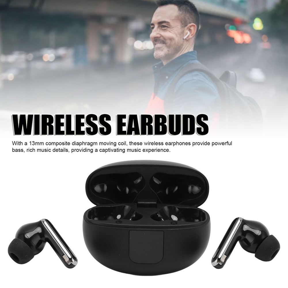 Wireless Earbuds Digital Display Noise Reduction EQ Equalizer Long Battery Life