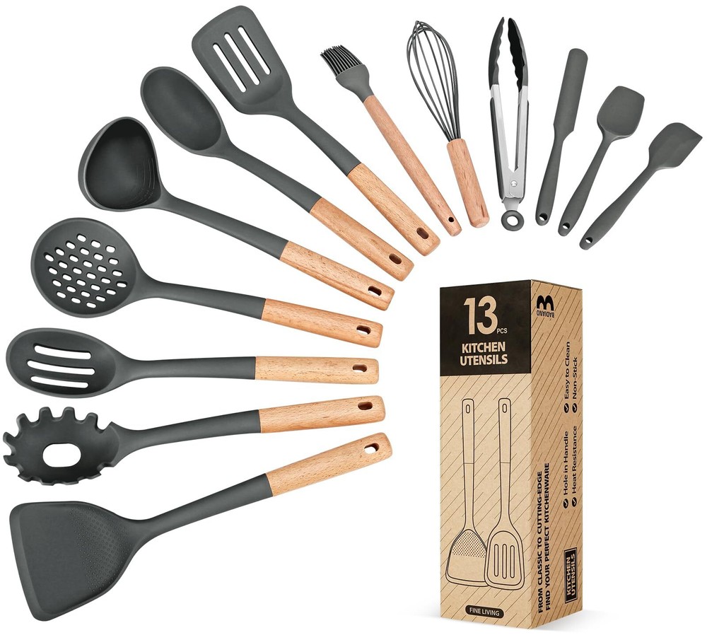 Kitchen Utensils Set, 13PCS Silicone Cooking Utensils, Heat Resistant Kitchen...