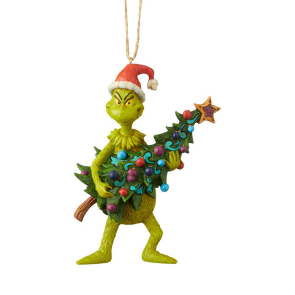Grinch Christmas Tree Ornament with Green Furry Character