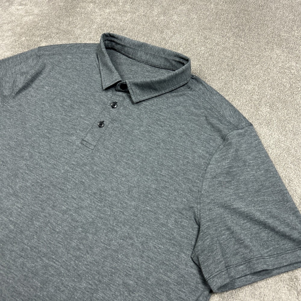 Lululemon Polo Shirt Men 2XL Athletic Gray Short Sleeve Performance Golf Stretch