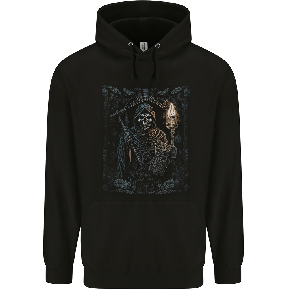 Gothic Grim Reaper Skull Heavy Metal Mens Cotton Hoodie