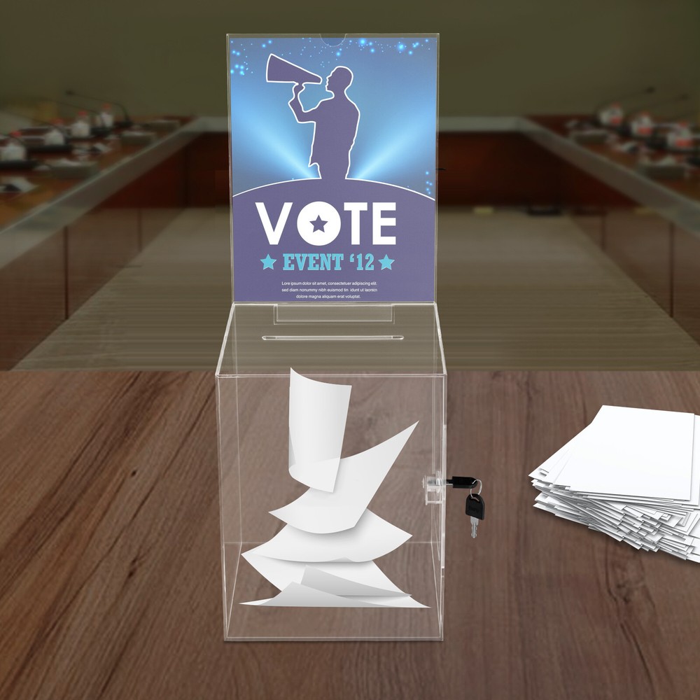 Large Acrylic Suggestion Box, Ballot Donation Box, Acrylic Donation Voting Box