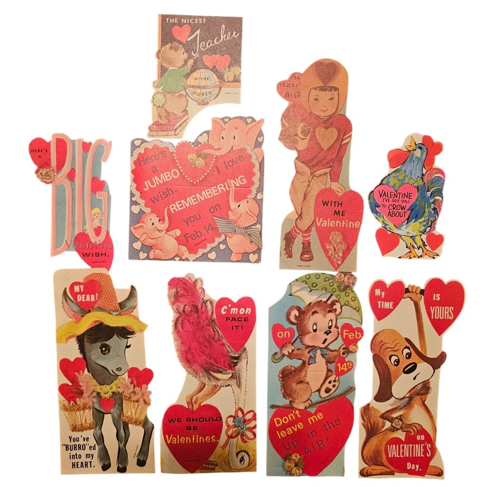 Lot of Unused Vintage Valentines Greeting Cards (Gg95)