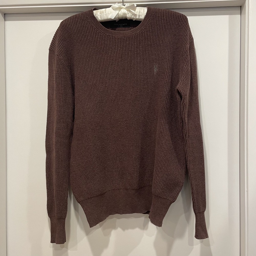 All Saints Men's Trias Crew Jumper Brown Size XS  ( PTP 20