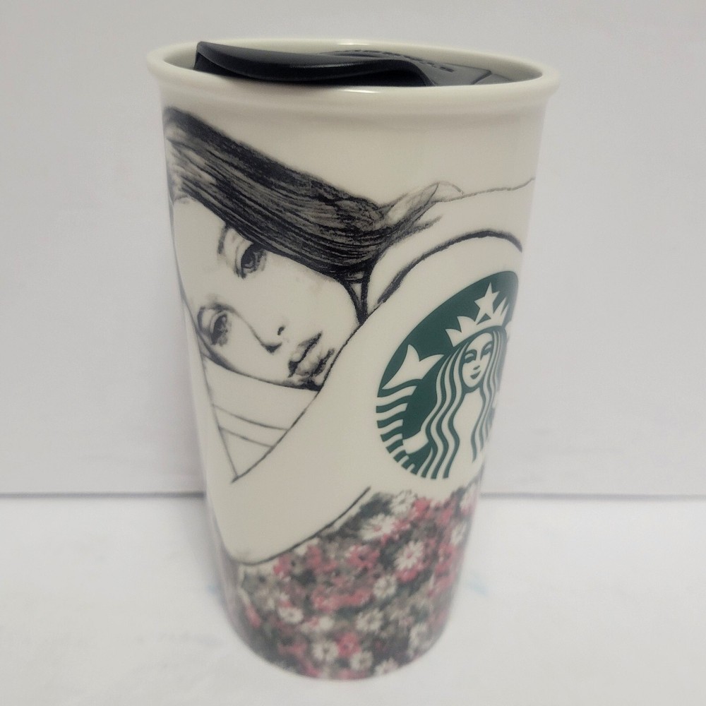 Starbucks 2013 Charlotte Ronson Ceramic Tumbler Mug with Lid J30 New