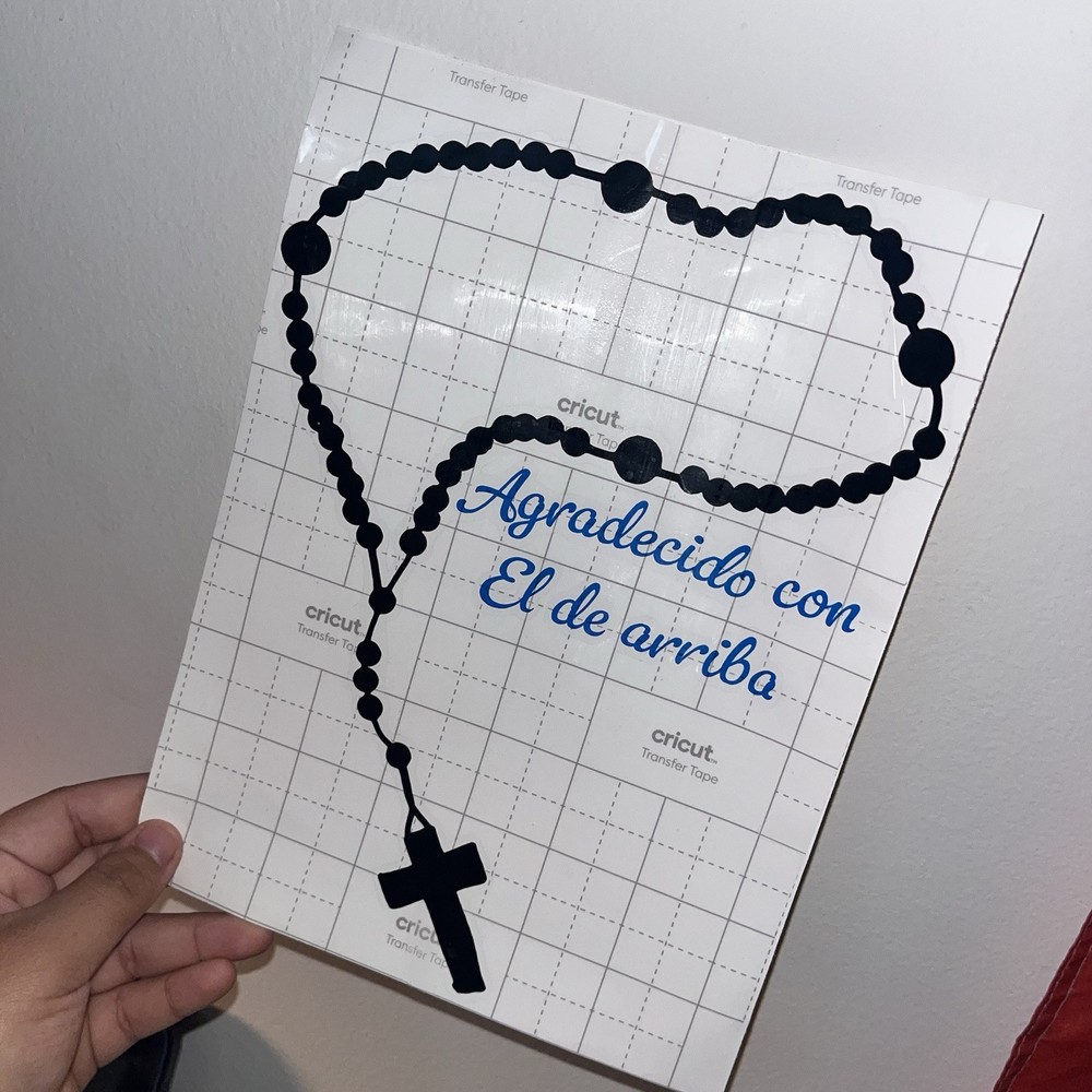 Cross Rosary vinyl decal for car window bumper laptop toolbox locker