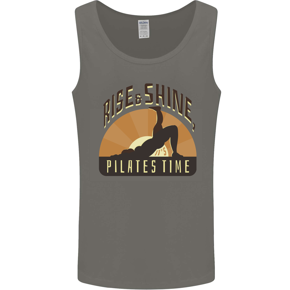 Yoga Rise and Shine Pilates Time Funny Mens Vest Tank Top