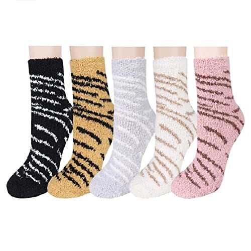 Womens Fuzzy Socks Cute Animal Fluffy Soft Socks Funny Plush One Size Cat Paw