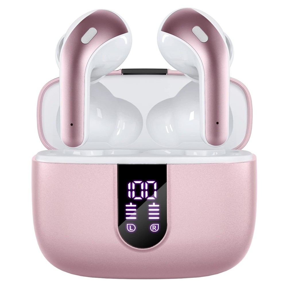 Bluetooth Earbuds Wireless 60H Playback LED Display Noise Cancelling Stereo Sound