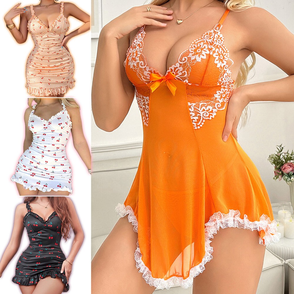 Hot Women's Sexy-Lingerie Babydoll Sleepwear Underwear Lace Dress Nightwear