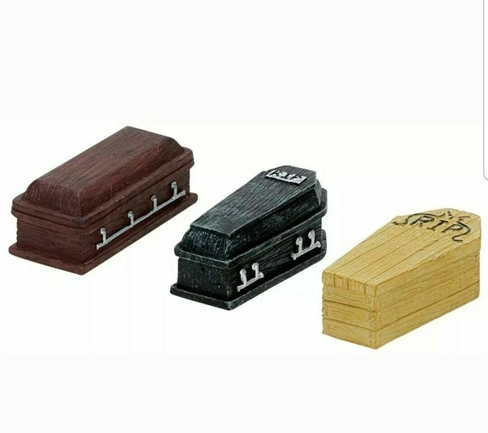 Lemax Spooky Town Halloween 3-Piece Coffin Set 74583