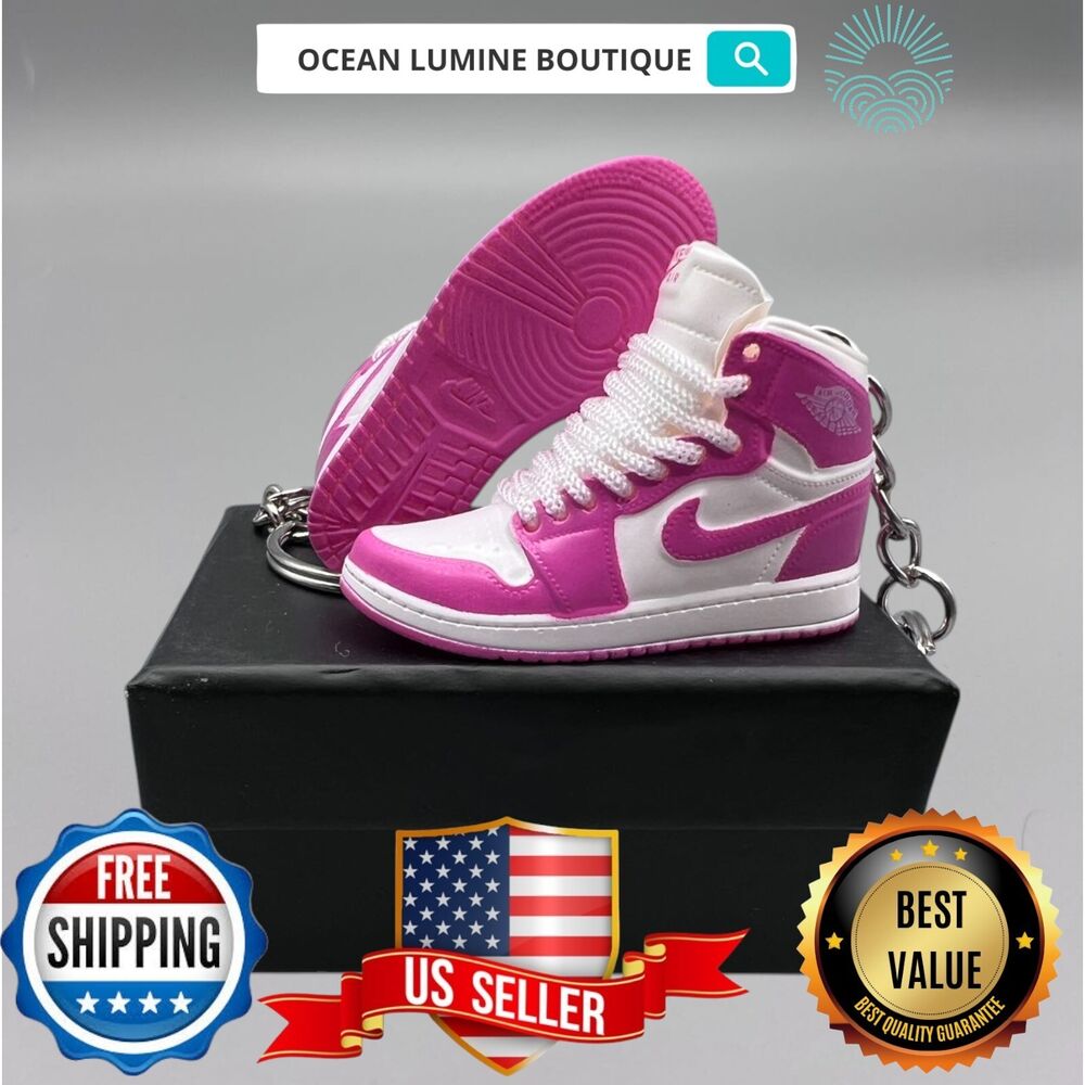 Air Jordan 3D Mini Sneaker Keychain, Basketball Sneaker Collectible, Box Options