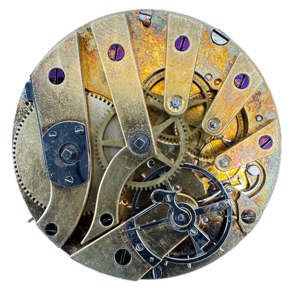 Antique 43mm Unbranded Key Wind Swiss Lever Escapement Pocket Watch Movement