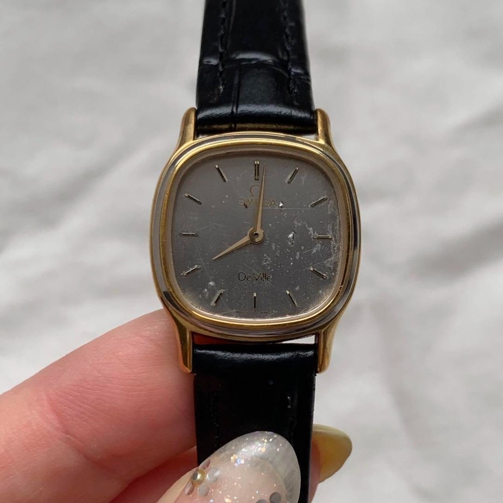 Omega Devil Ladies Quartz Watch Gray Dial Japan Import Pre-Owned F/S