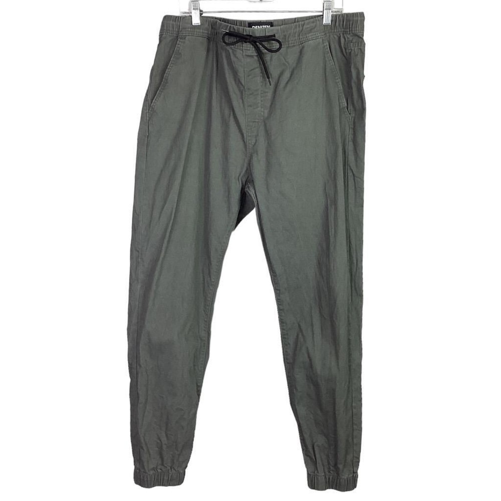 Levis Denizen Mens XL Chino Jogger Pants Green Cotton Stretch Elastic Waist Legs