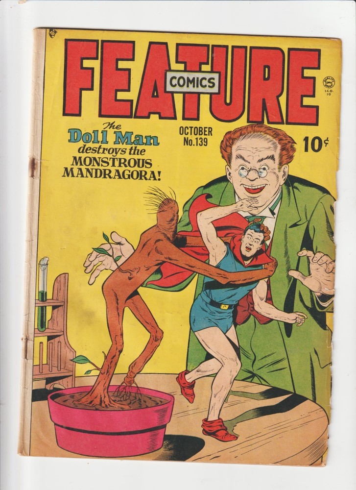FEATURE COMICS 139 GOLDEN AGE QUALITY 1949 - DOLL MAN The Monstrous Mandragora