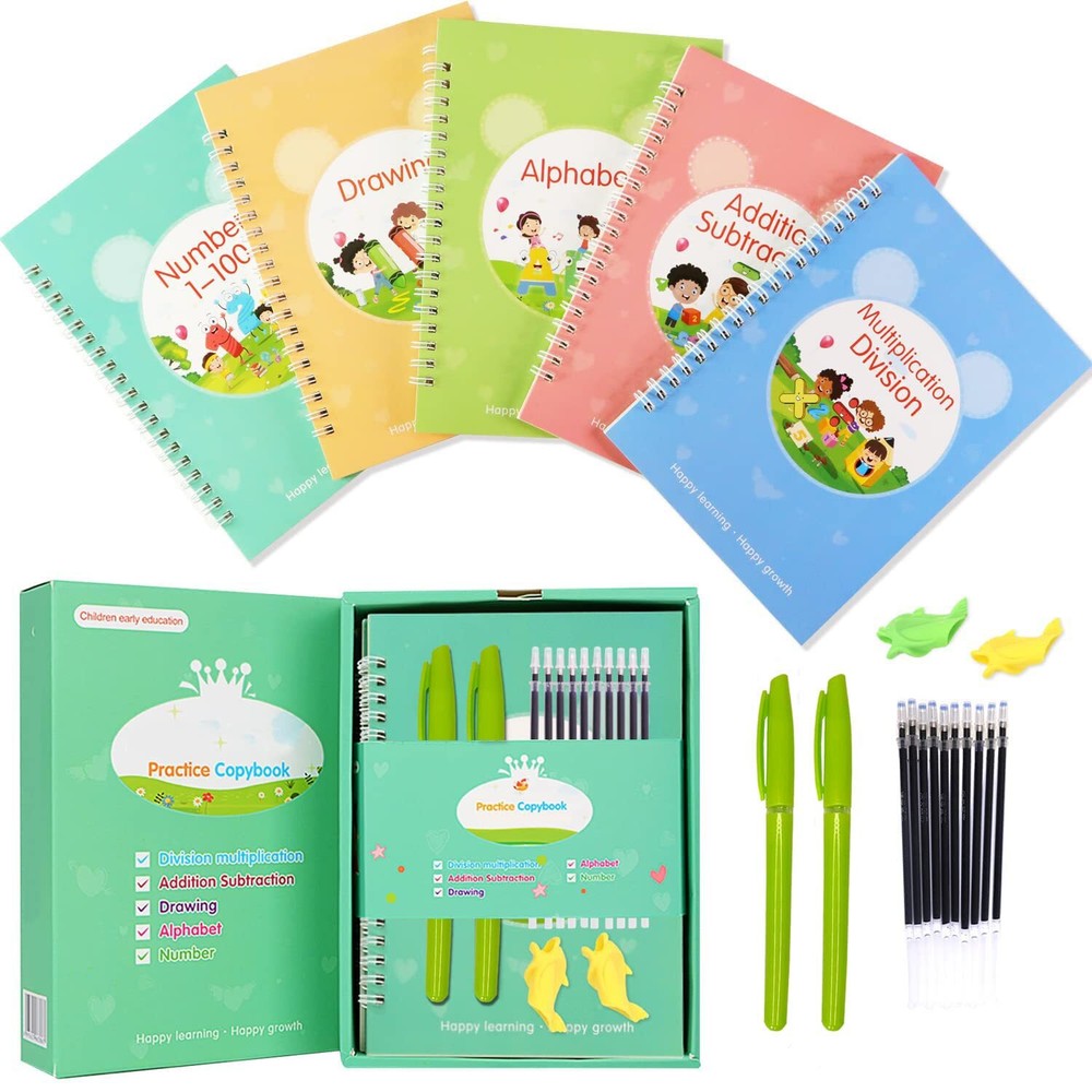 Reusable Handwriting Practice Kit - Magic Copybooks for Kids - Large Size Wri...