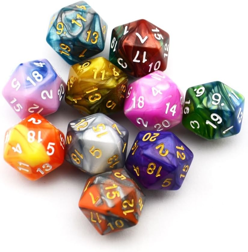 10 Pack 20 Sided Dice D20 Polyhedral Dice for DND RPG MTG Table Game
