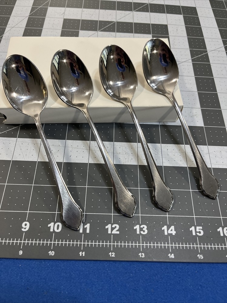 Oneida SUMMER MIST / AUTUMN GLOW (4) Oval Soup Spoons Stainless Flatware Replace