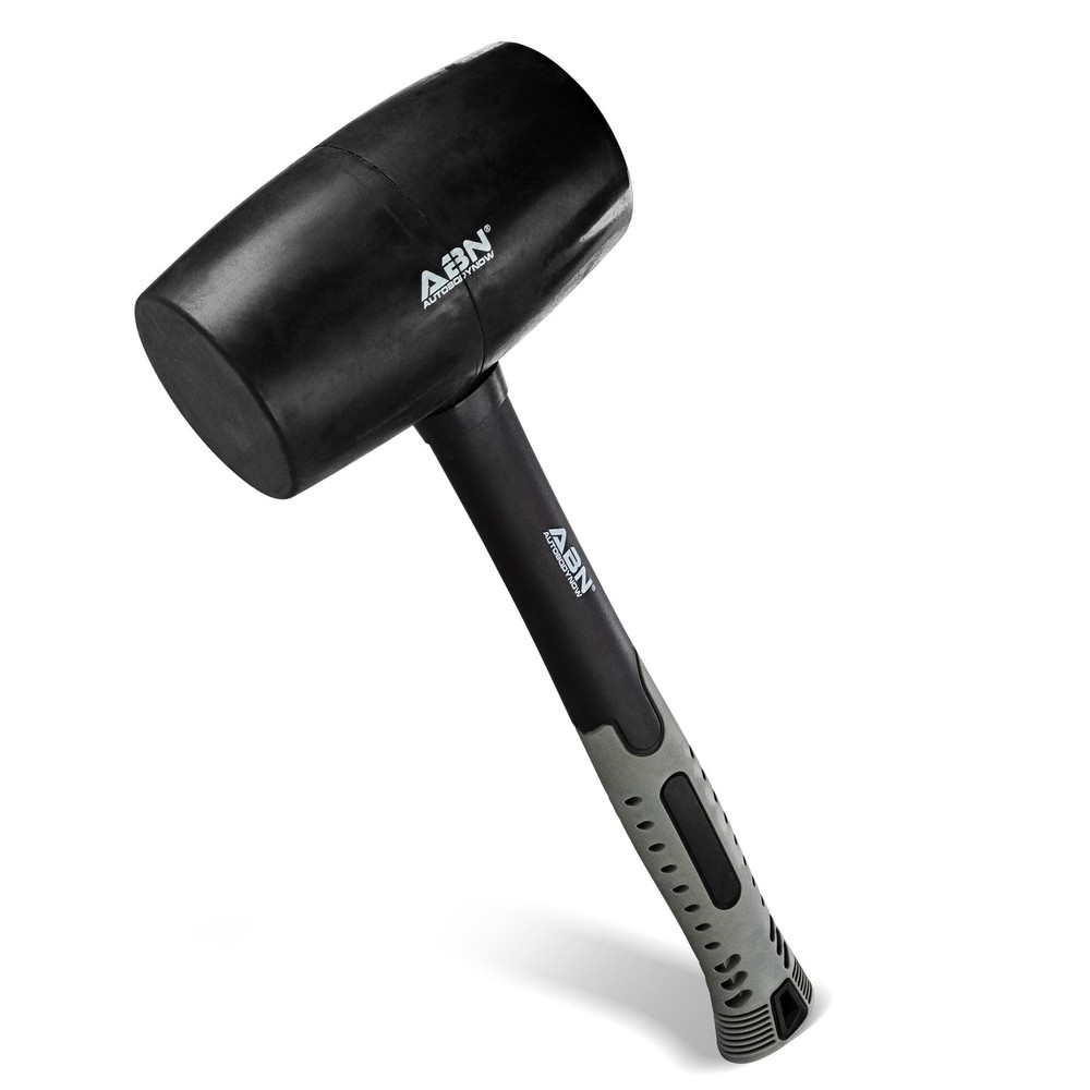ABN 32oz Rubber Mallet with Shock-Absorbing Fiberglass Handle and Textured Grip