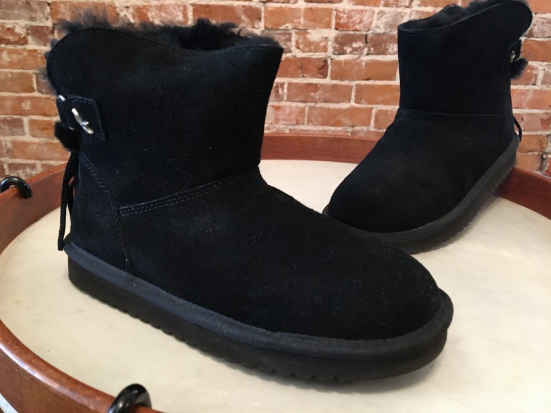 Koolaburra by Ugg Suede Jaelyn Mini Tassel Ankle Boots Black 6 37 NEW
