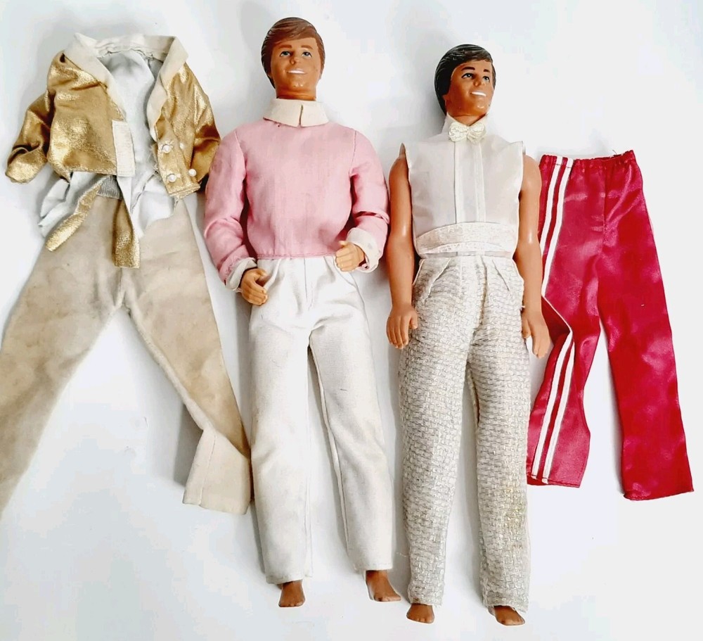 Mattel Crystal Ken Day to Night Ken 2 Male Dolls Barbie Boyfriends & Clothes