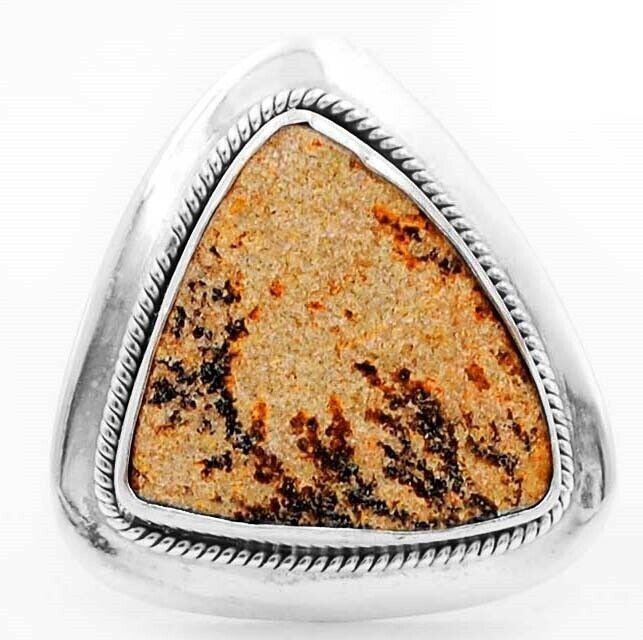 Natural Psilomelane Dendrite German 925 Sterling Silver Ring Sz 5.5, @6-4