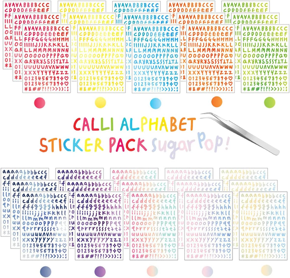 30 Sheets Alphabet Number Stickers Colorful Adhesive Letter Stickers, Number Let