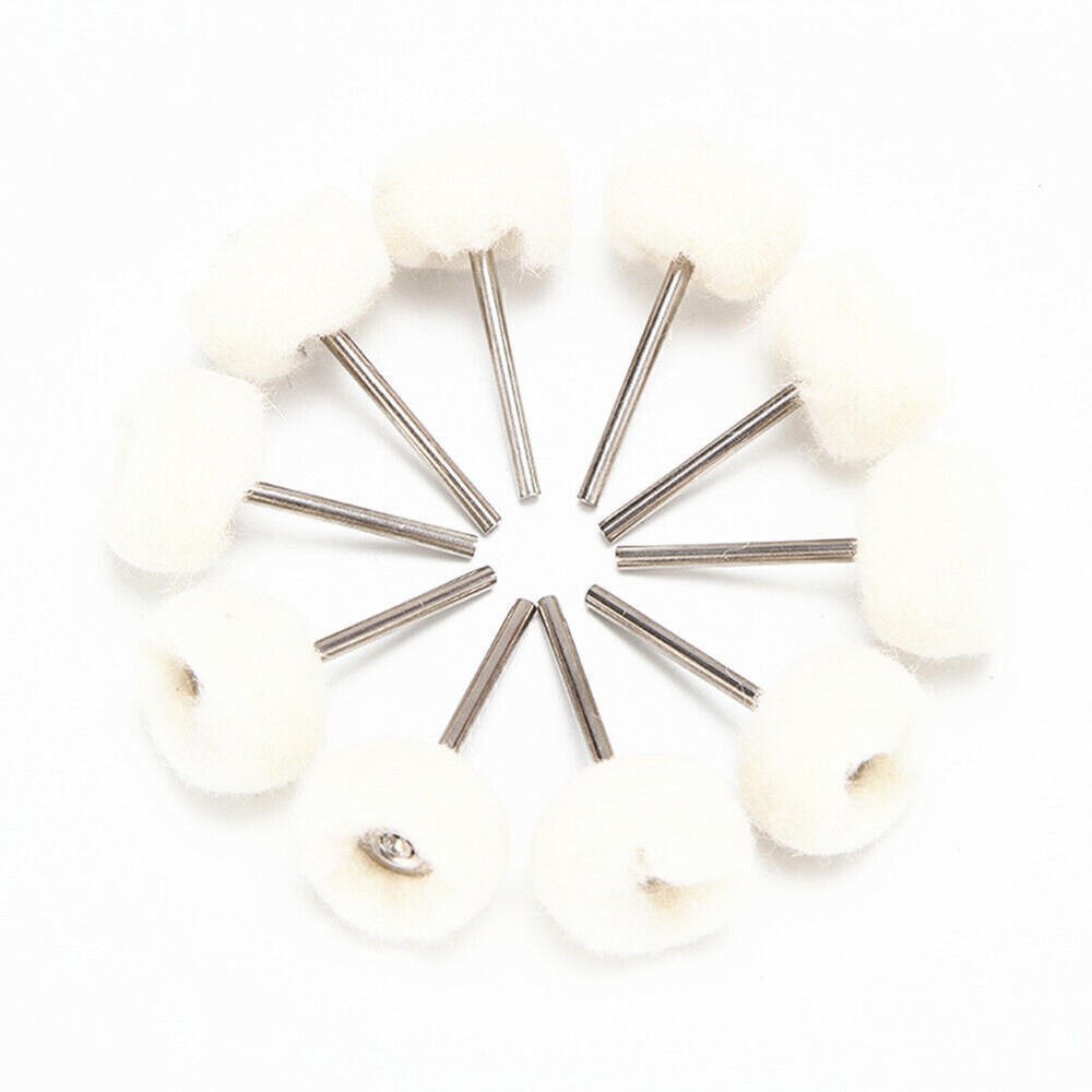 10-Pack Fine Wool Buffing Wheel Set for Rotary Tools with 1/8