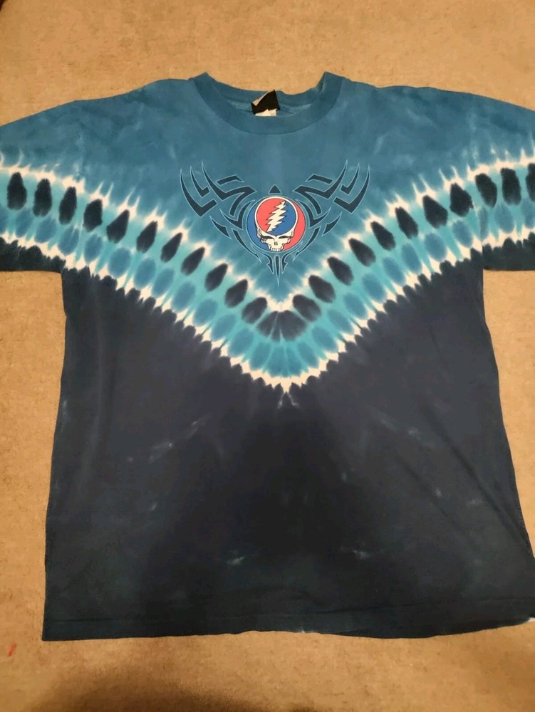 Vintage Grateful Dead Olympic 1990 Liquid Blue Band Skull 90s Rare T Shirt XL