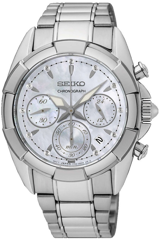 SEIKO SRW807P1 Ladies Chronograph Stainless Steel Sapphire 100m Water Resistant