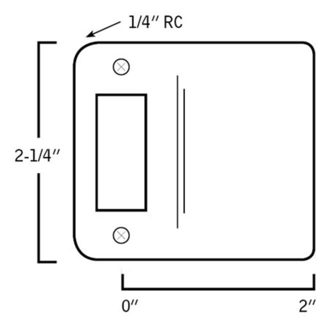 DON-JO 9102-RC 2-1/4 x 2-1/2 Inch Extended Lip Strike Plate for Enhanced Security