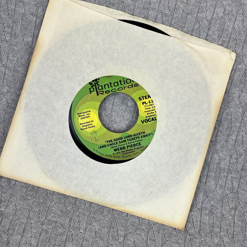 Vintage 45 RPM record webb Pierce plantation records country western blue rock