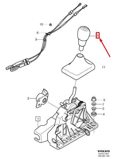 VOLVO S80 MK2 Genuine Gear Shift Knob 31259408 Brand New