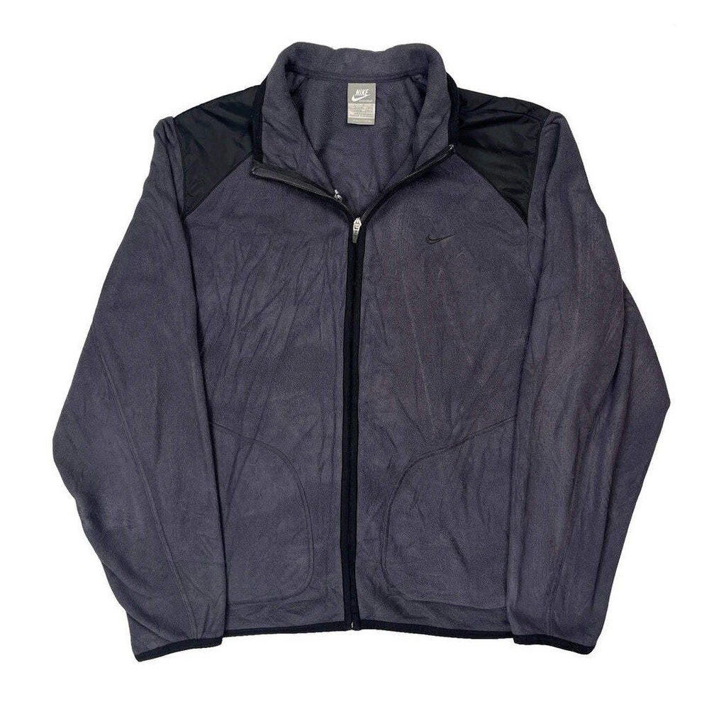 Nike Fleece Jacket - Large Gray Polyester