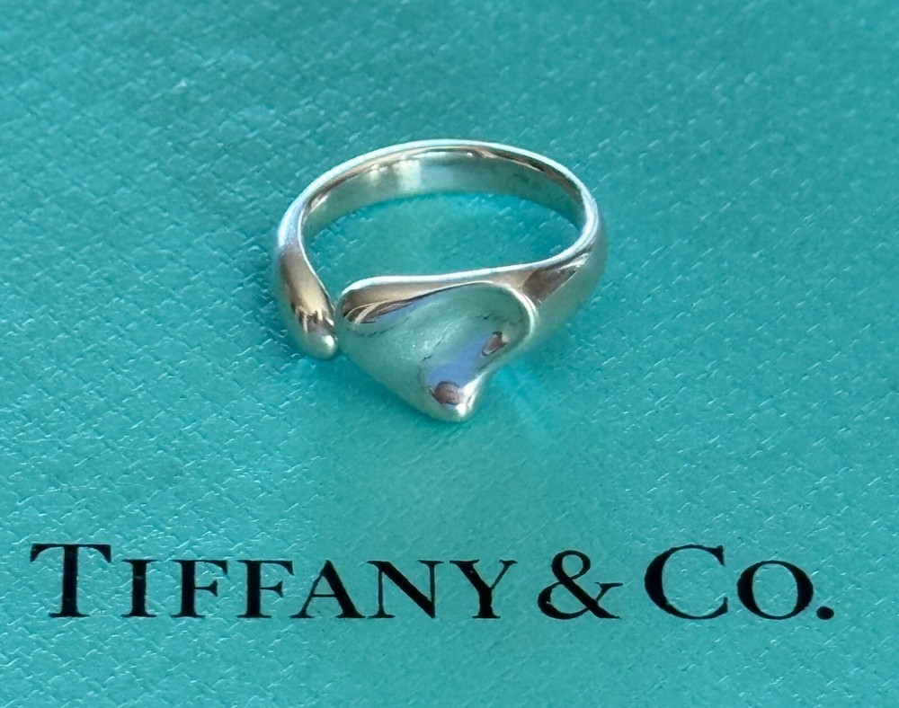 Tiffany & Co. Elsa Peretti Full Heart Ring Sterling Silver 925   Size 6 US