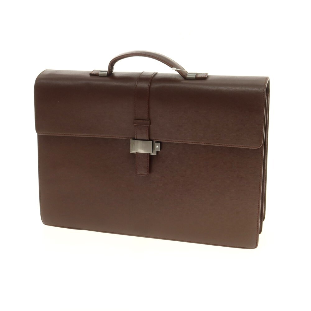 Men's Montblanc Leather Briefcase Brown W41.5Xh28.5Xd12.5