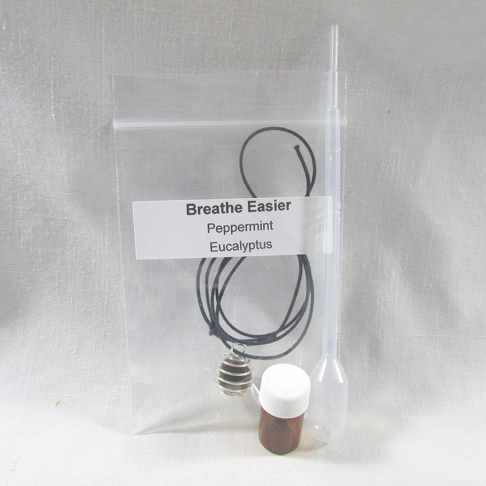 Breathe Easy Aromatherapy Pendant Kit with Natural Essential Oils