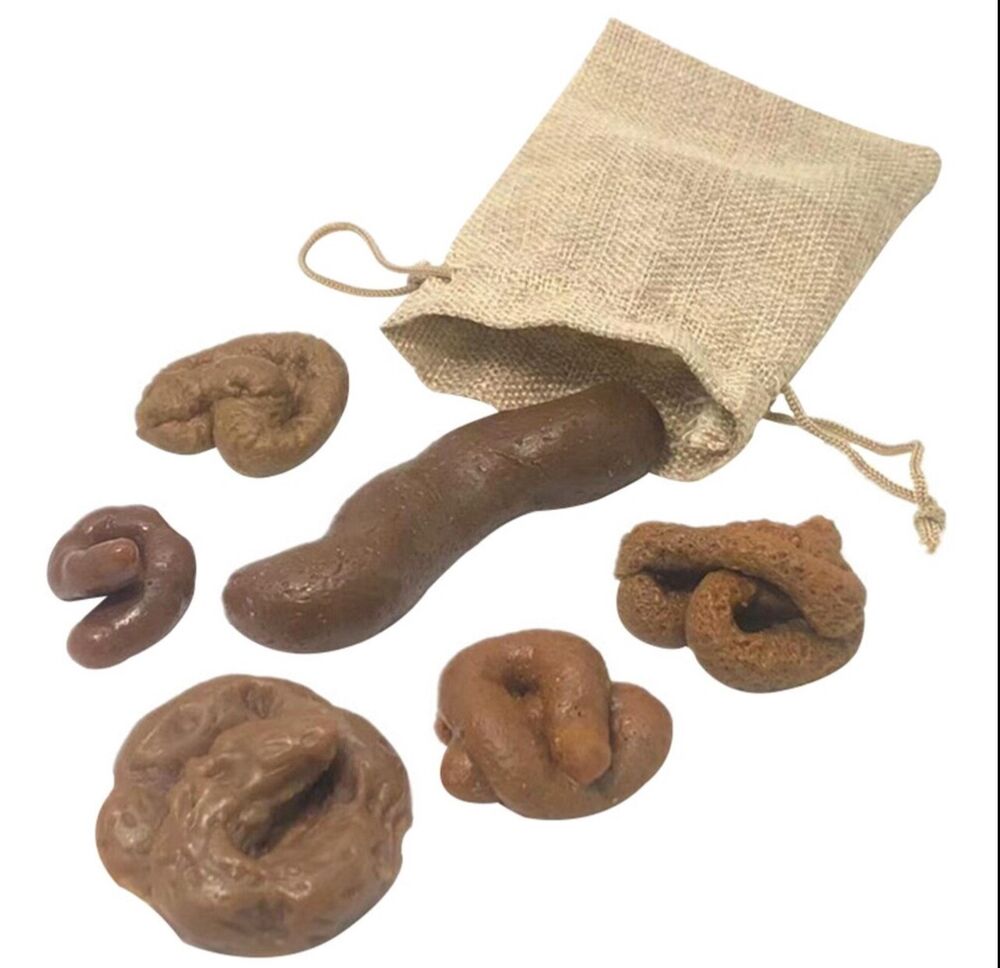 Fake Poop w/Sack Gag Joke Prank Crap Dog Poo Realistic Gift Party Toy 6 pack