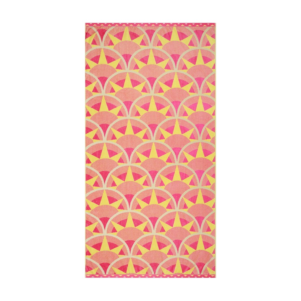 Mainstays Aztec Sun Large Beach Towel 72x36 Inches Colorful Design