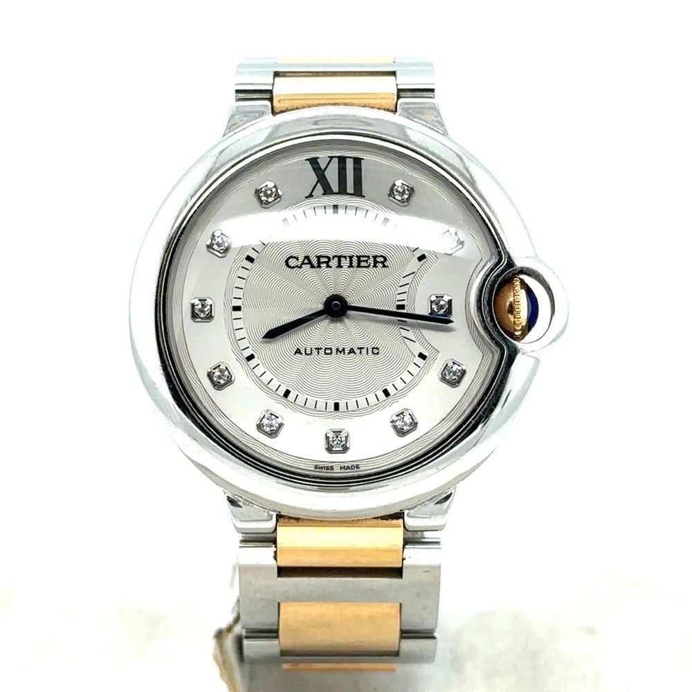 Cartier Ballon Bleu Automatic 36mm 18k Rose Gold & Steel Ladies Watch WE902031