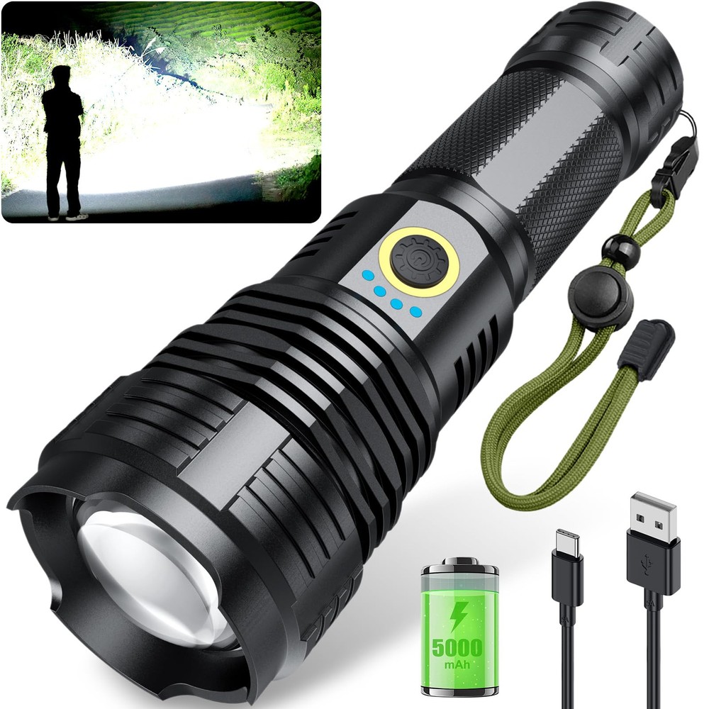 Rechargeable 990000 Lumens Super Bright Flashlight with 10 Modes