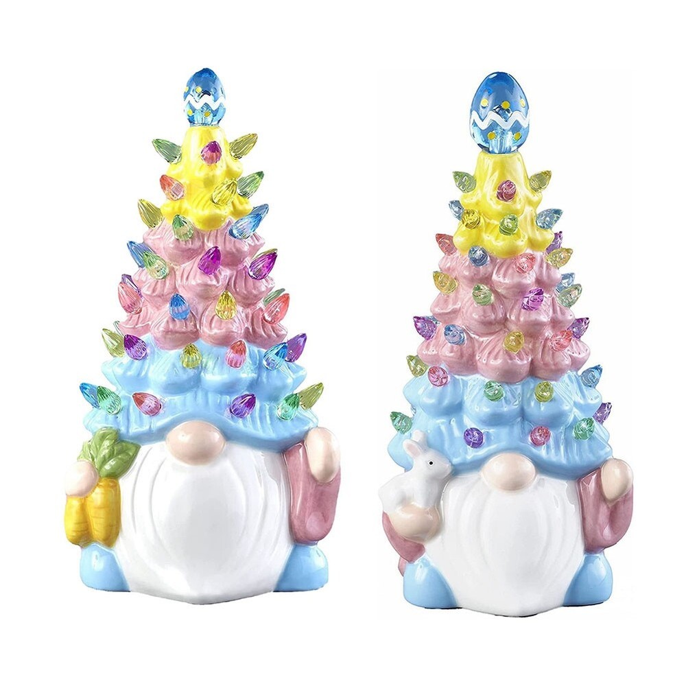 Spring Easter Gnomes Table Decorations, Light Up Easter Tree Bunny Tree6190
