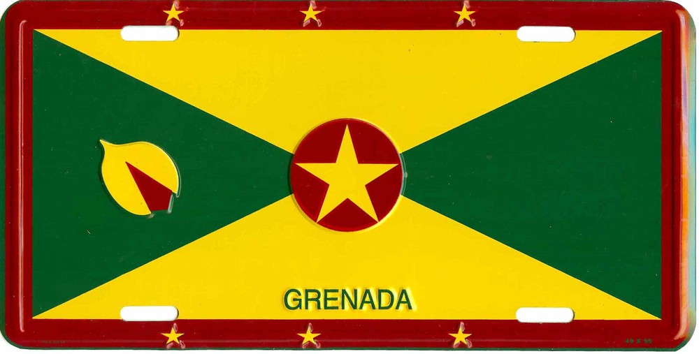 3 PACK GRENADA COUNTRY FLAG EMBOSSED METAL LICENSE PLATE AUTO CAR TAG NEW #805